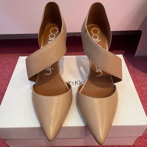 Calvin Klein Gella Nappa Nude Heels